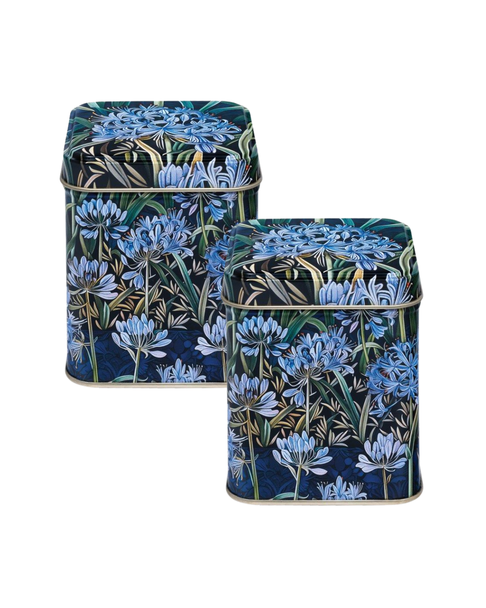 Arts & Crafts Agapanthus Small Square Tin, Set of 2
