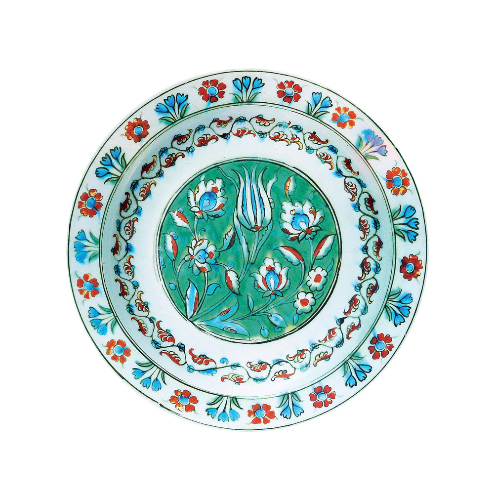 Decorative Tin Plate - Turkish Flowers
