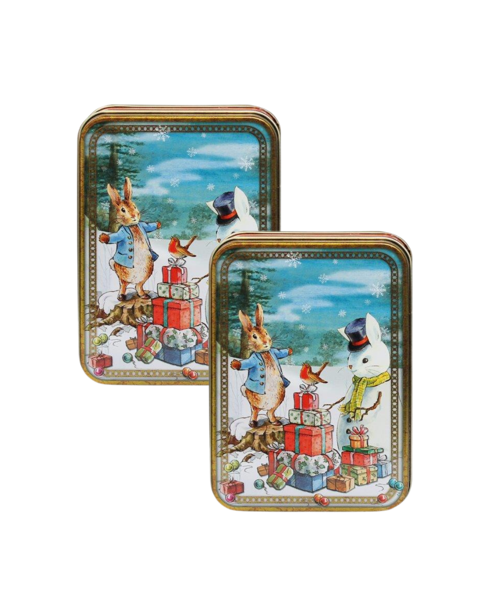 Peter Rabbit - Christmas Small Rectangular Tin, Set of 2
