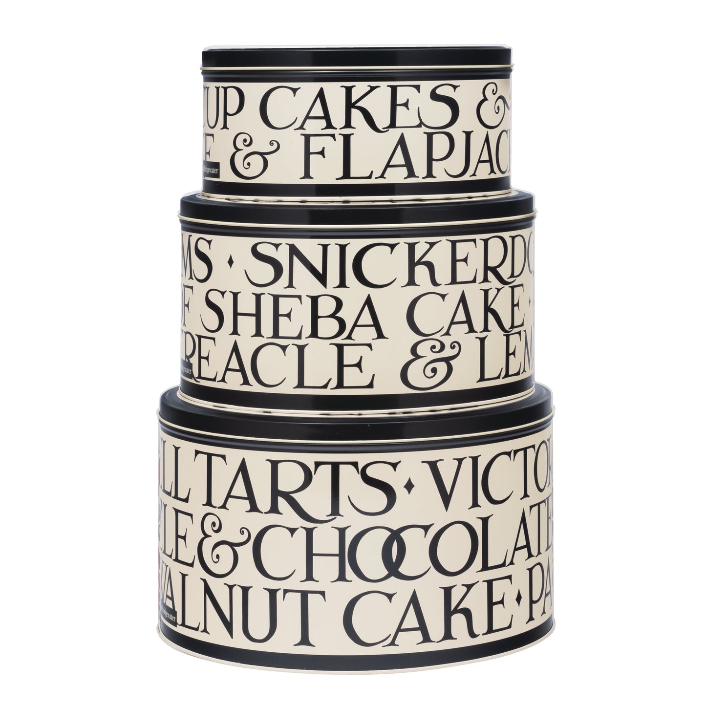 Kitchentins - Emma Bridgewater Black Toast design set of 3 round cake tins