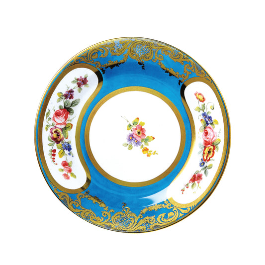 Kitchentins - Decorative Tin Plate- Turquoise floral design