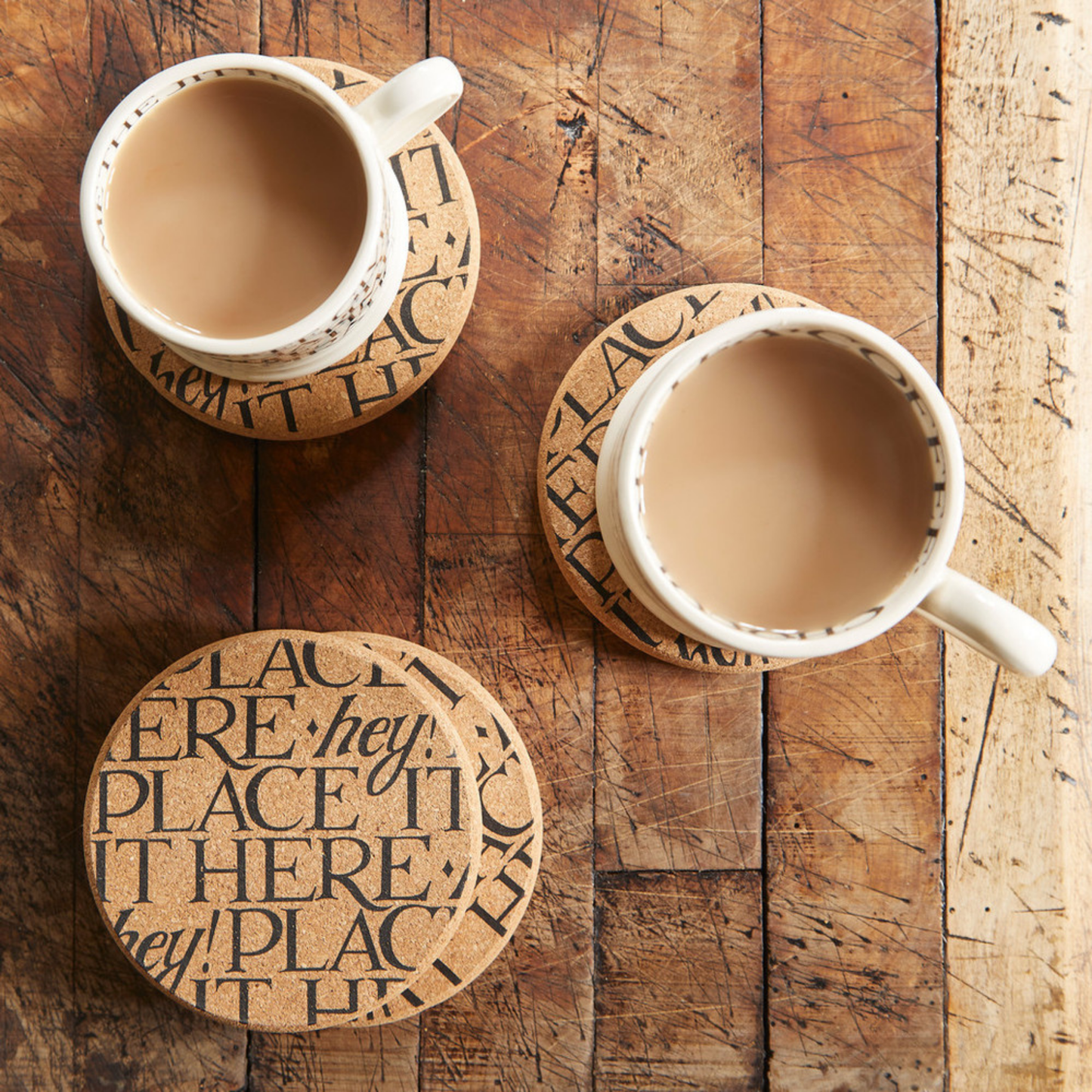 Kitchentins - Emma Bridgewater Black Toast Set of 4 Cork Coasters