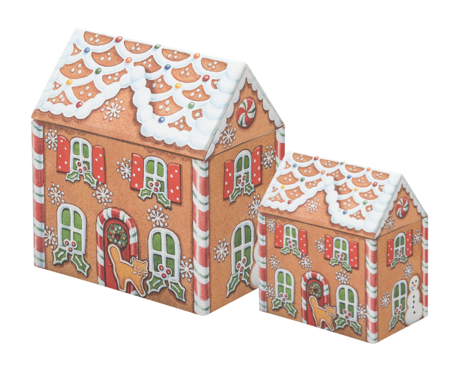 Gingerbread House Tins, Set of 2