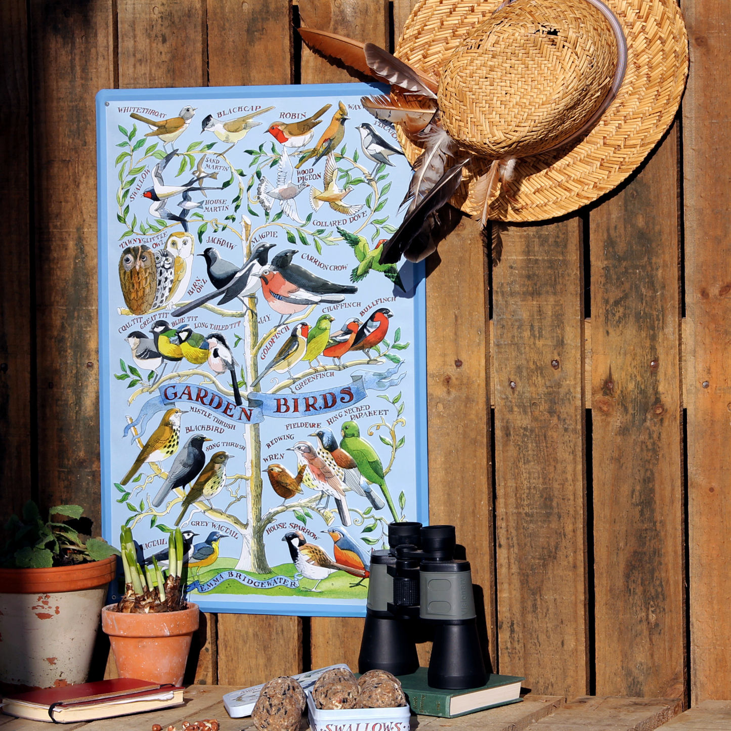 Kitchentins - Emma Bridgewater Garden Birds Embossed Metal Wall Art