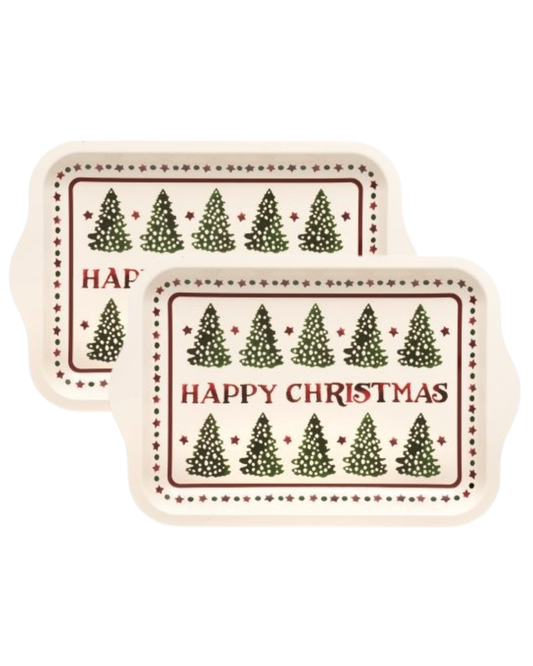 Emma Bridgewater - Christmas Joy Small Tin Tray, Set of 2 - Kitchentins