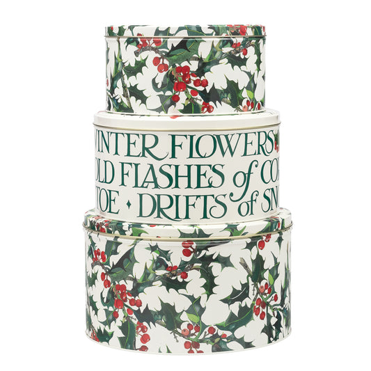 Emma Bridgewater - Holly Set 3 of Round Cake Tins - Kitchentins.com