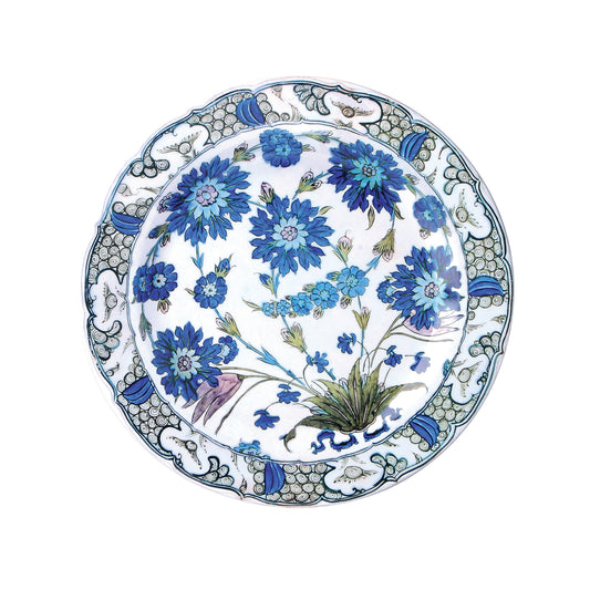 Kitchentins - Decorative Tin Plate- Iz-nik, blue floral design