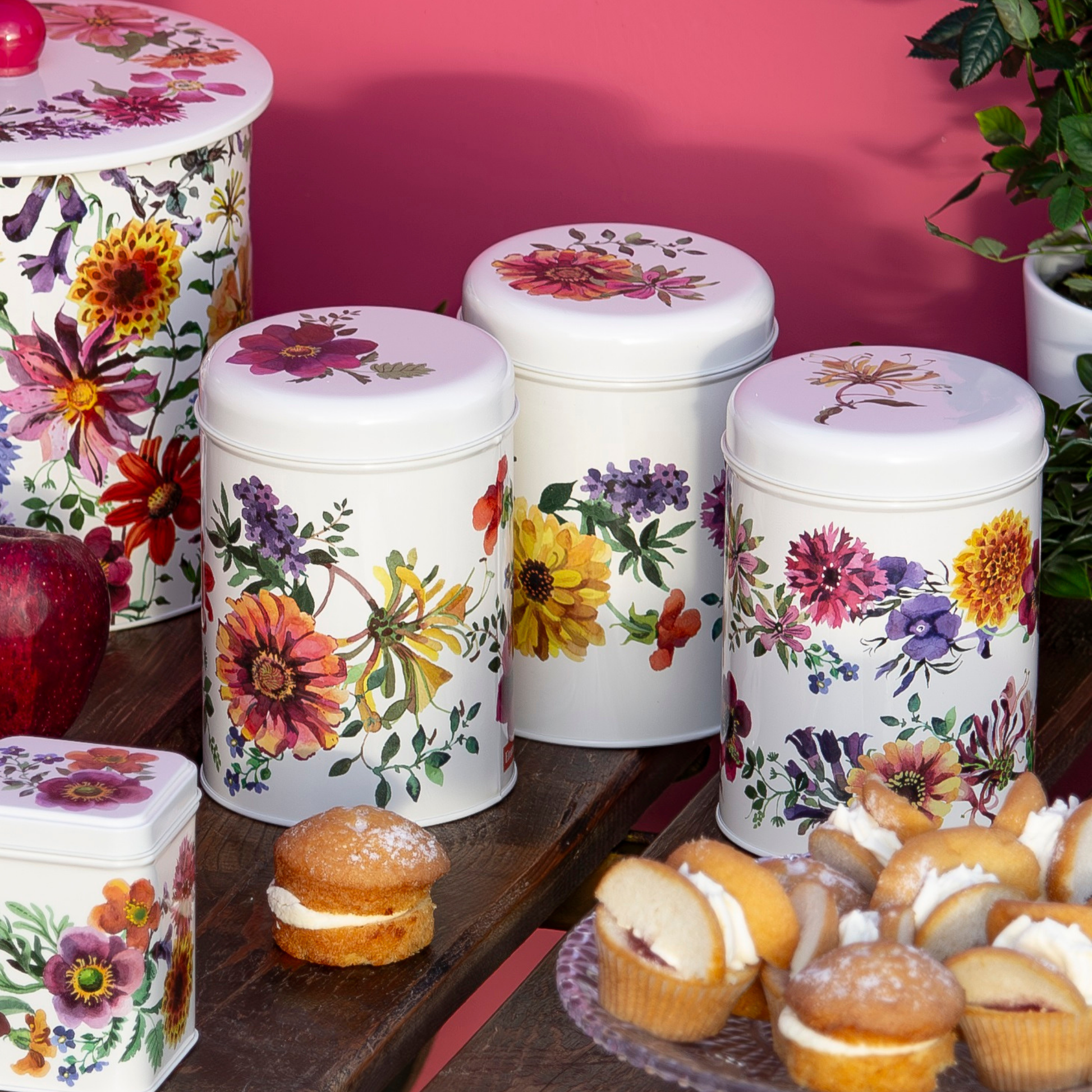Kitchentins - Emma Bridgewater Garden Flowers design set of 3 caddy tins
