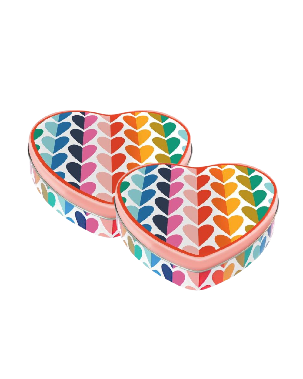 Kate Rhees - Rainbow Hearts Small Heart Shaped Tin, Set of 2