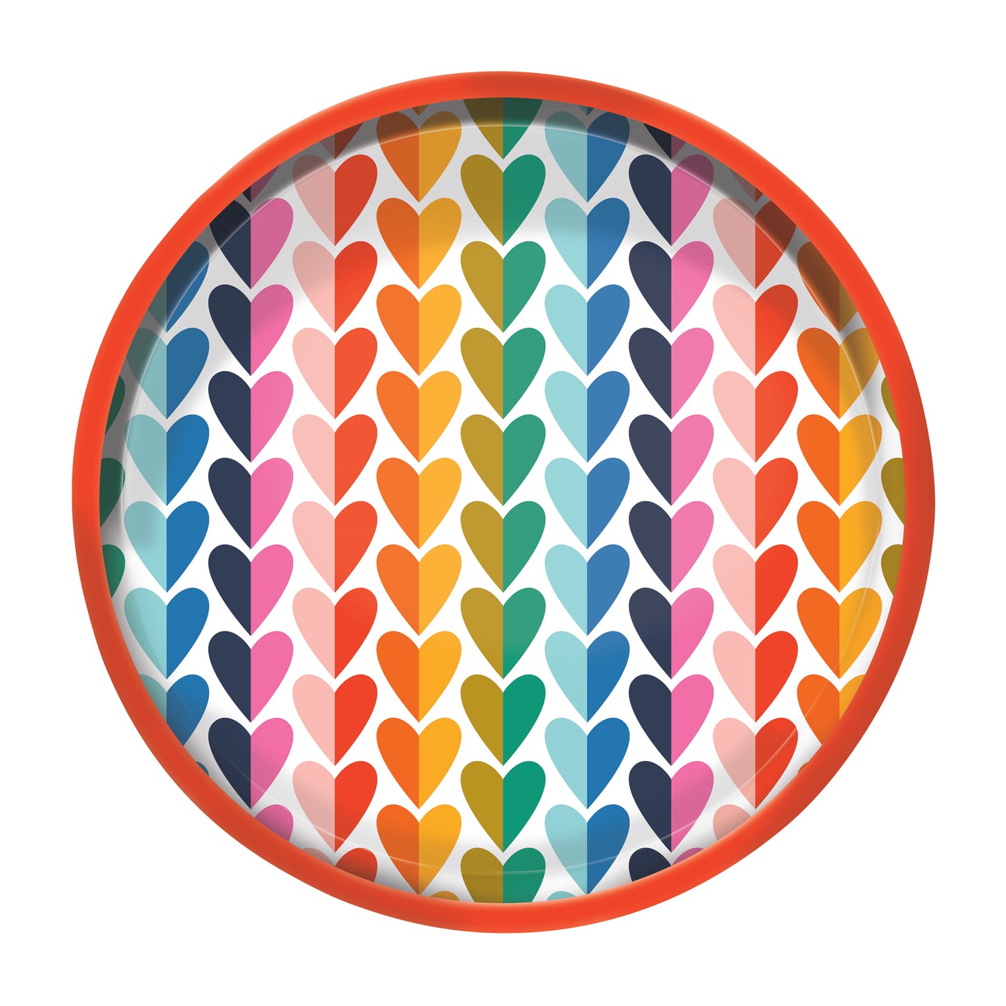 Kitchentins- Kate Rhees rainbow hearts design deepwell tray