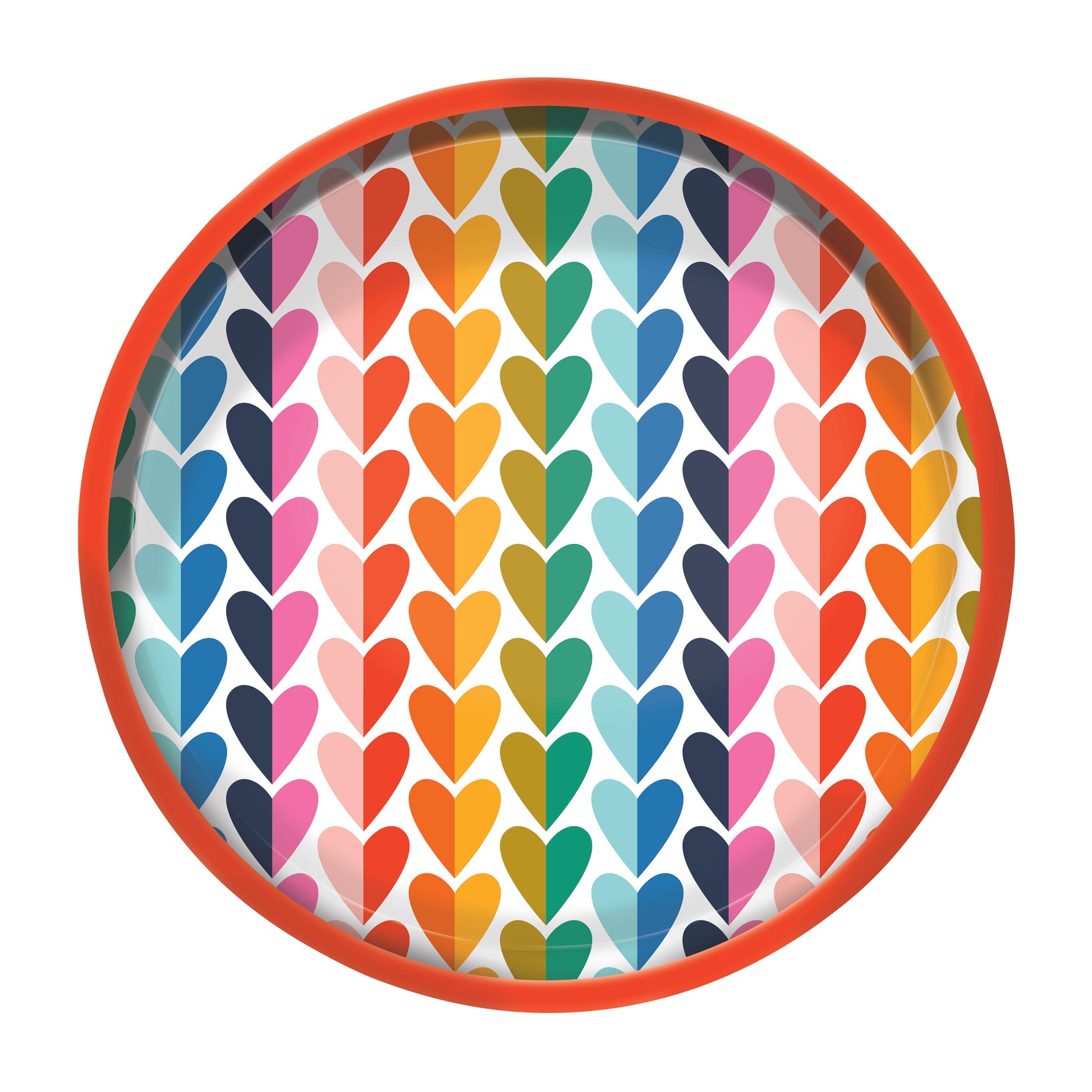 Kitchentins- Kate Rhees rainbow hearts design deepwell tray