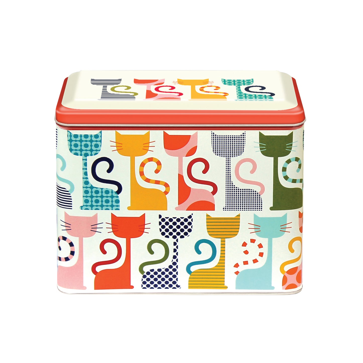 Kitchentins- Kate Rhees Cat design Extra Large Caddy Tin
