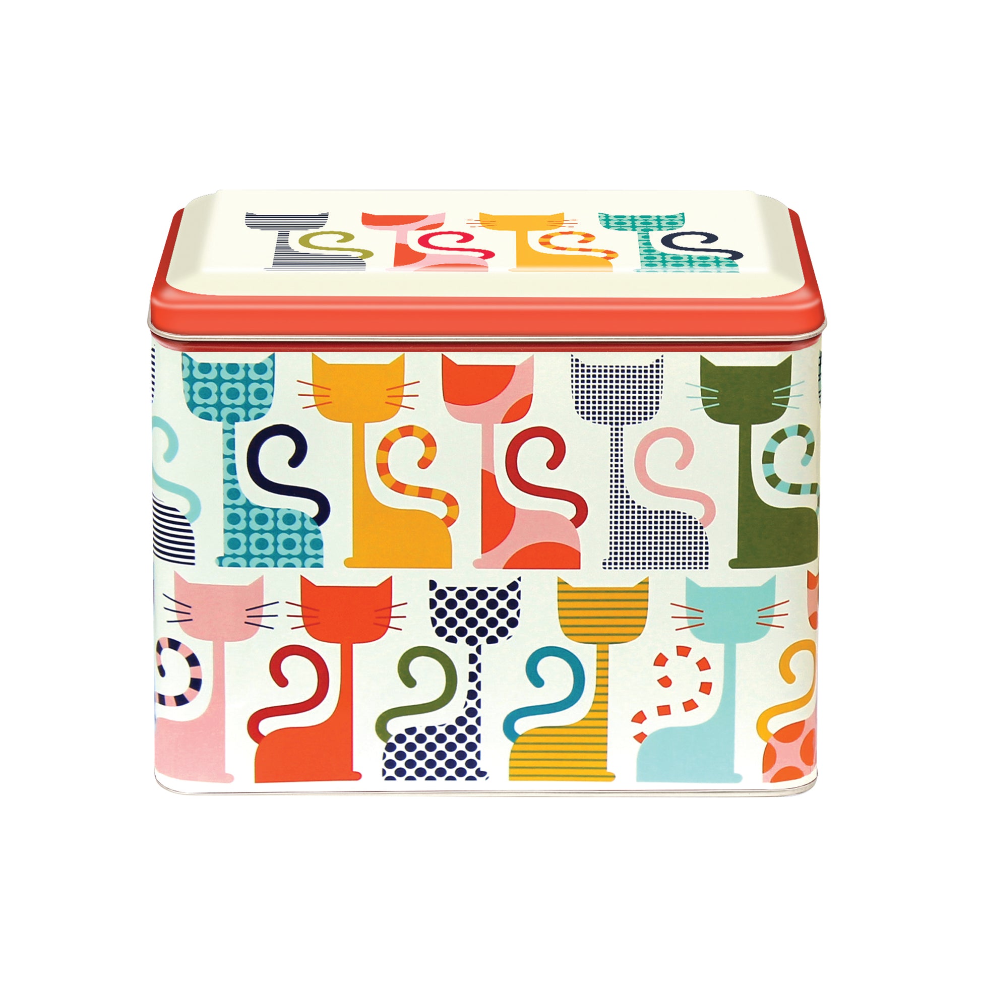 Kitchentins- Kate Rhees Cat design Extra Large Caddy Tin