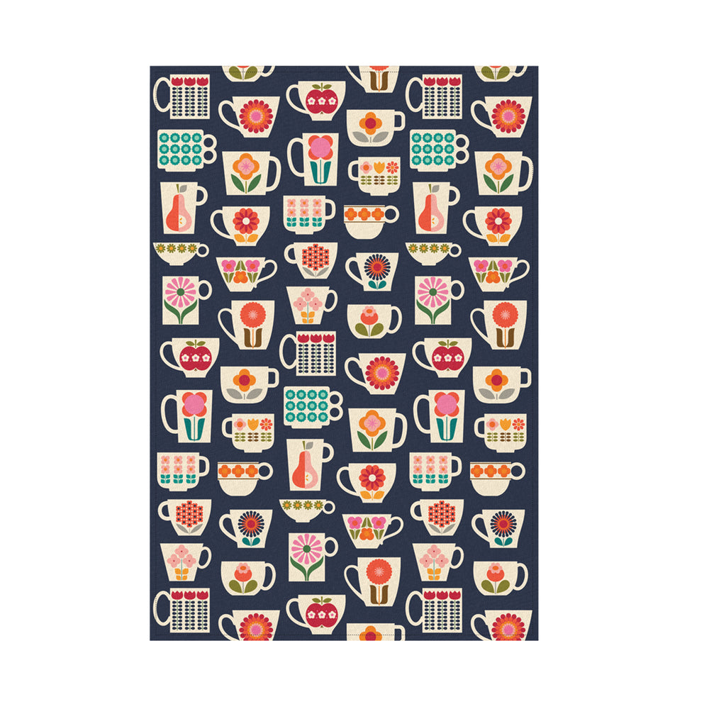 Kate Rhees - Teacups Tea Towel