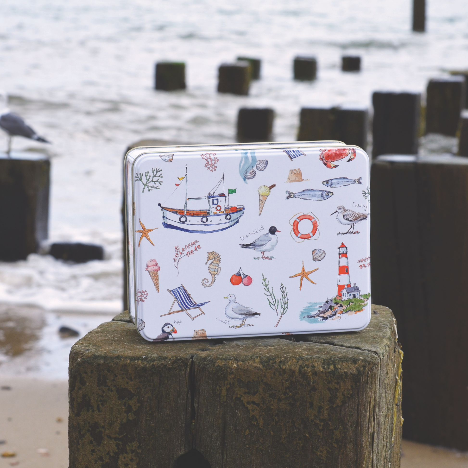 Kitchentins - Madeleine Floyd Seaside Design Deep Rectangular Tin
