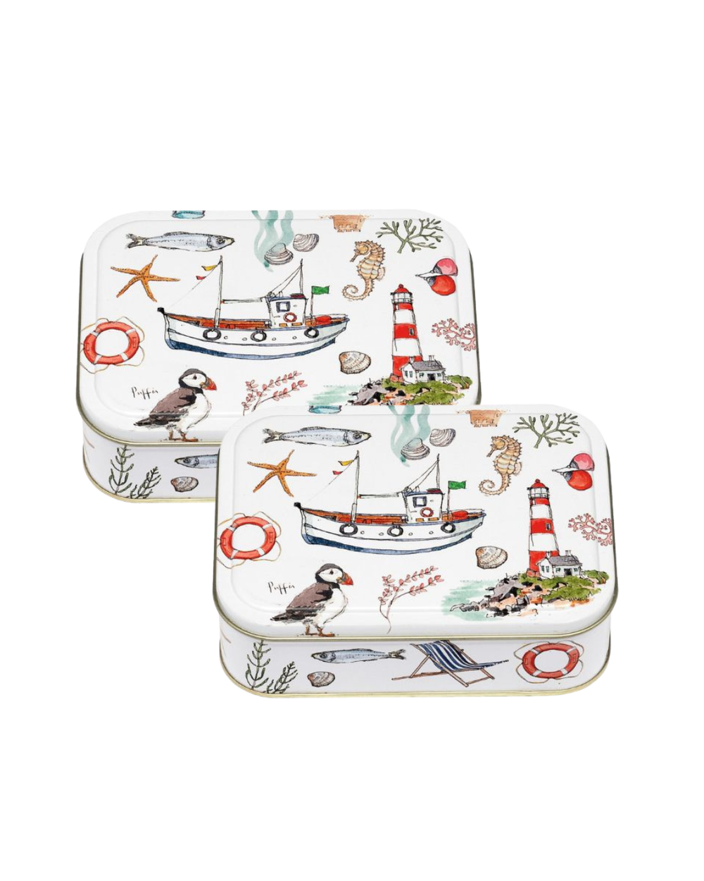 Madeleine Floyd - Seaside Design Small Rectangular Tin, Set of 2