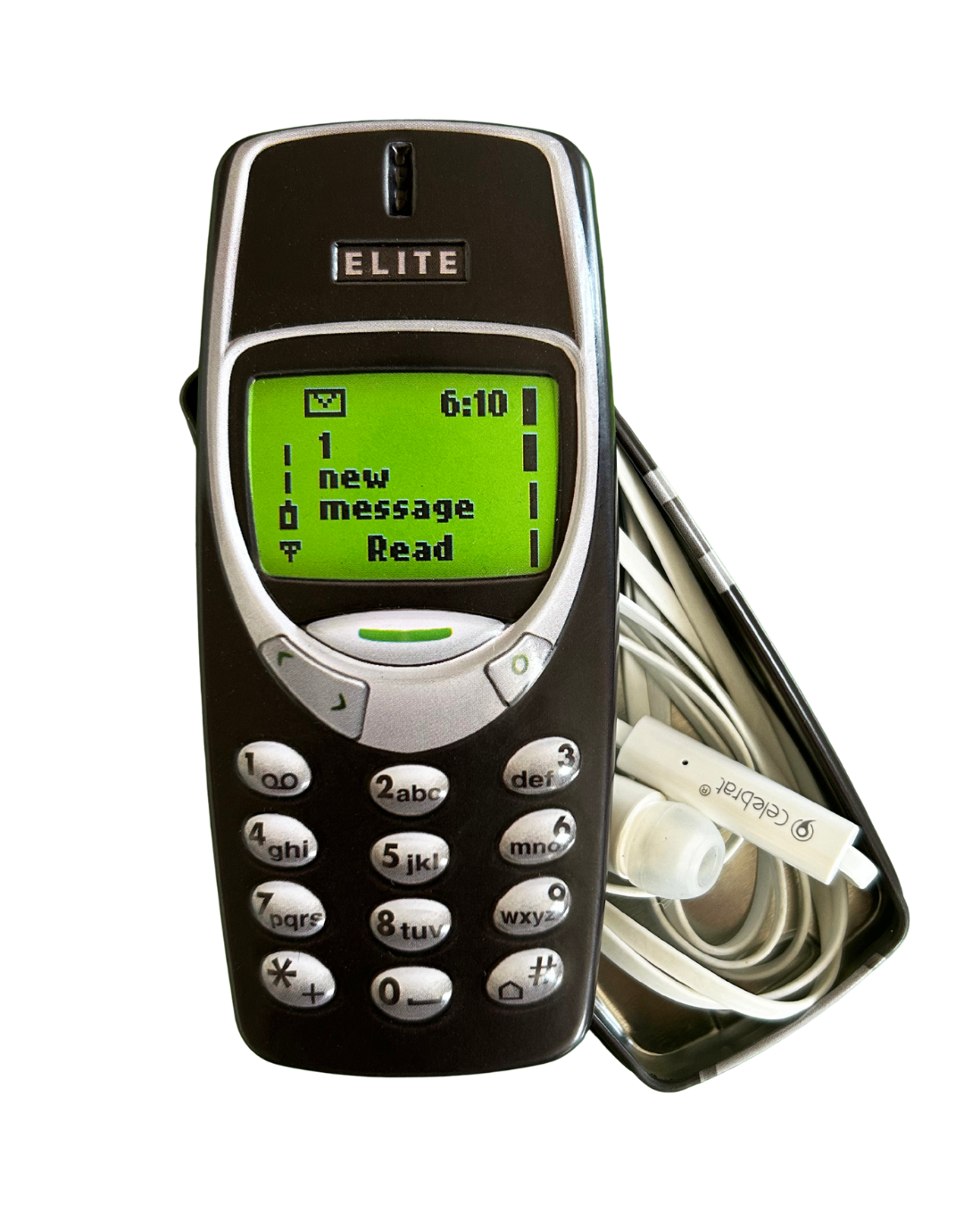 Mobile phone shaped tin, black - Kitchentins