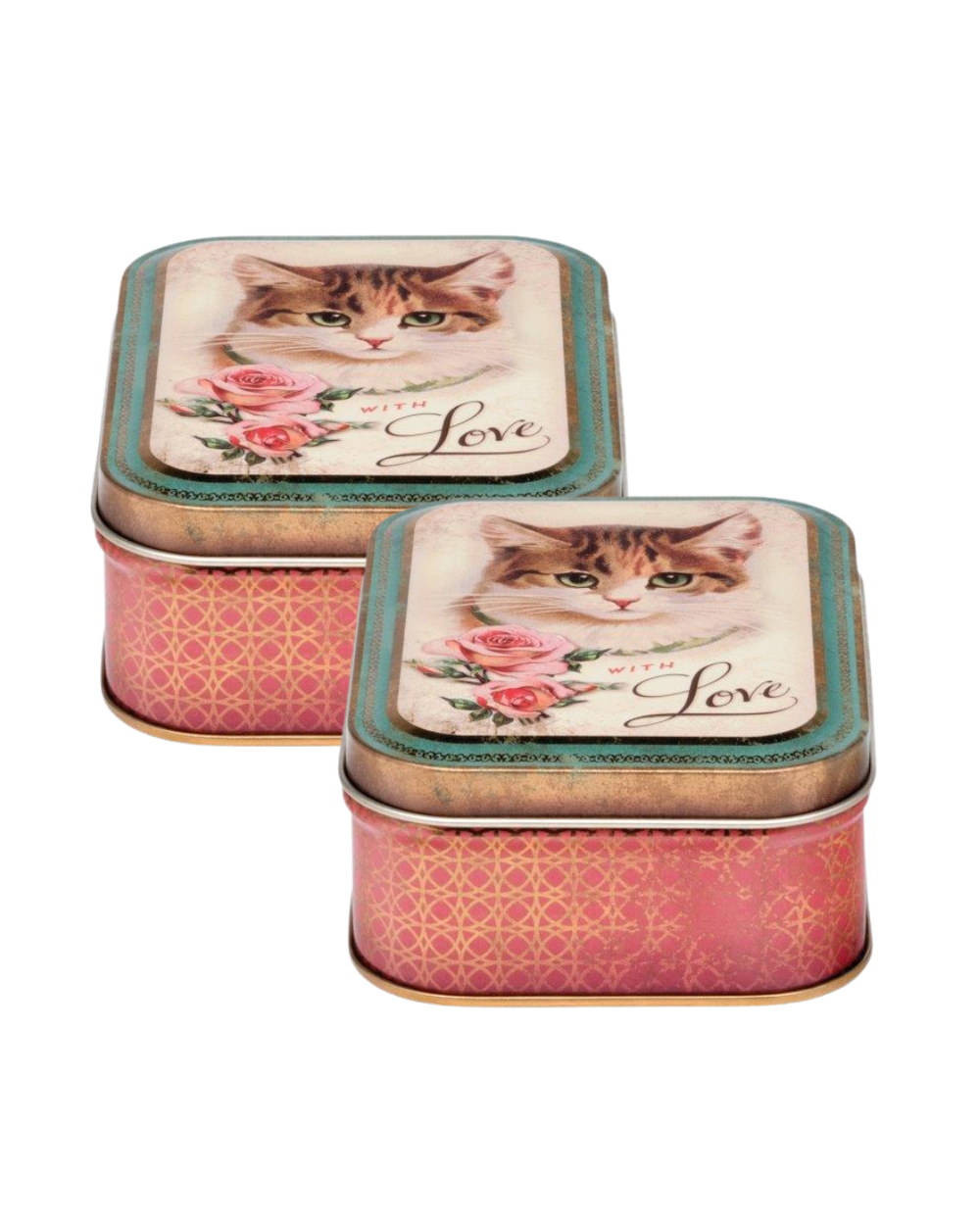 Nostalgia With Love Small Rectangular Tin, Set of 2