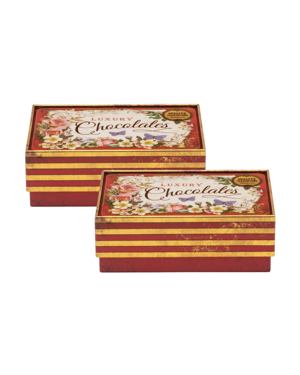 Nostalgia Small Vintage Style Chocolate Tin, Set of 2