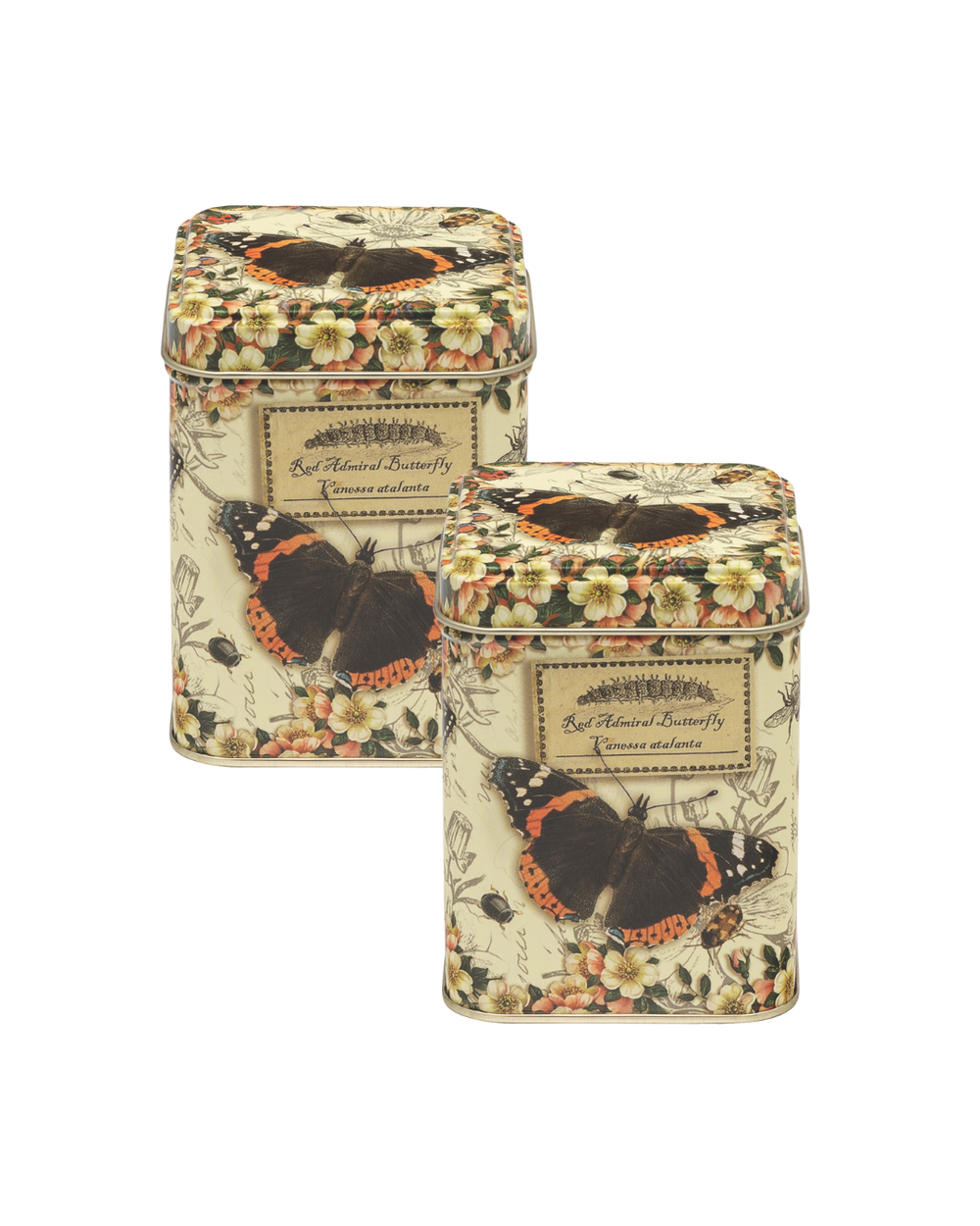 Nostalgia - Vintage Butterflies Small Square Tin, Set of 2