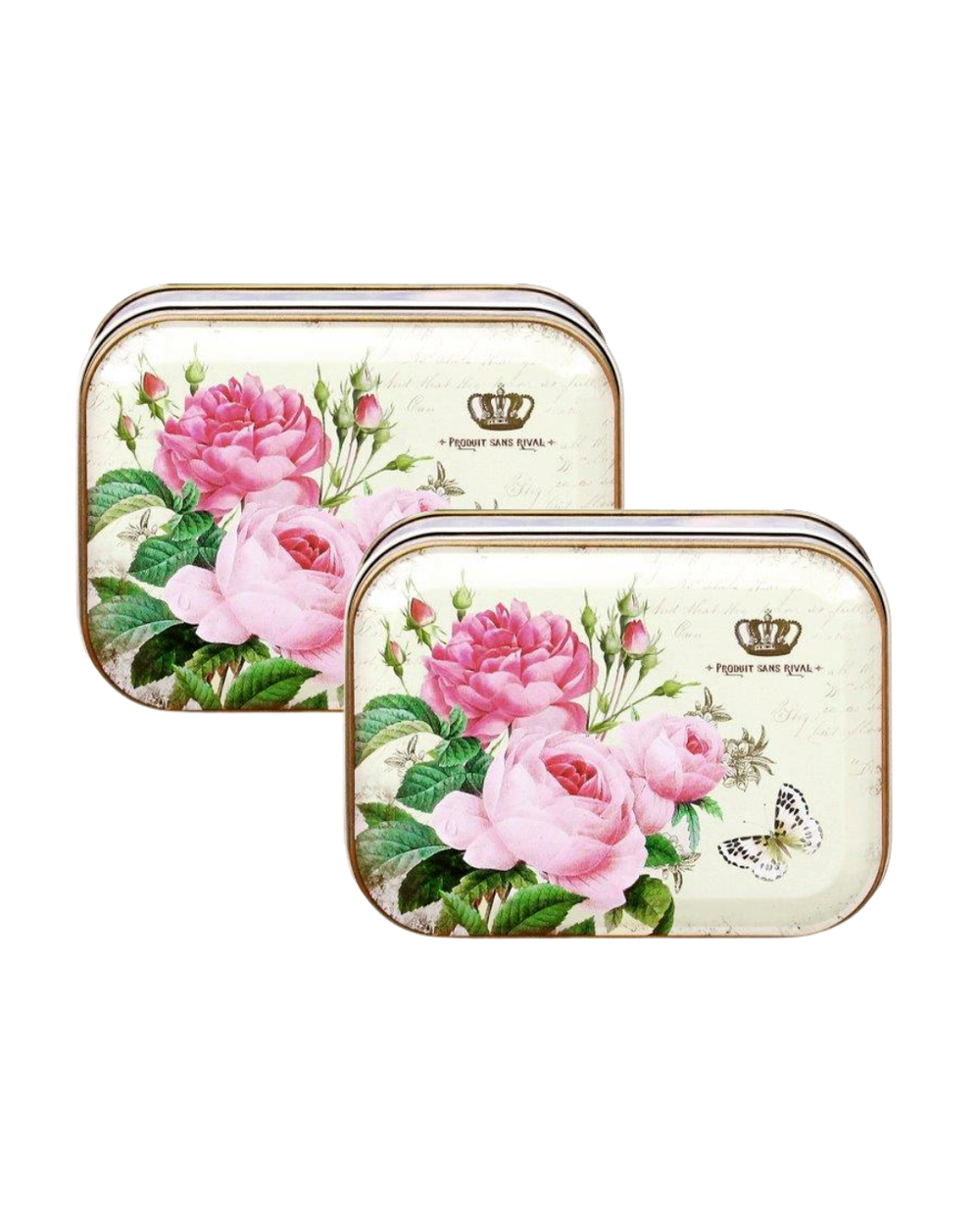 Nostalgia Roses Small Rectangular Tin, Set of 2