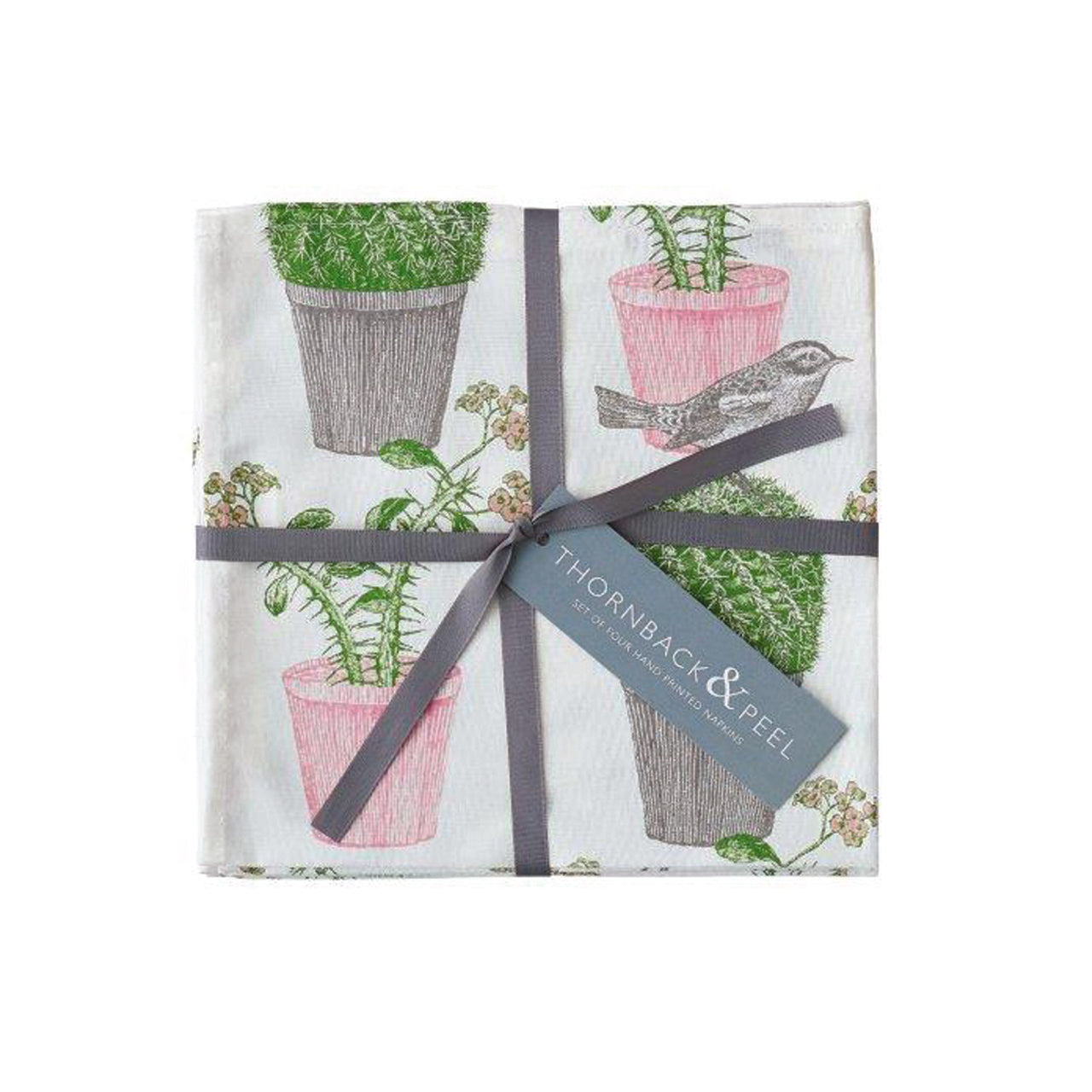 Thornback & Peel Cactus & Bird napkin set of 4 - Kitchentins.com