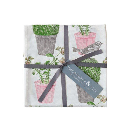 Thornback & Peel Cactus & Bird napkin set of 4 - Kitchentins.com