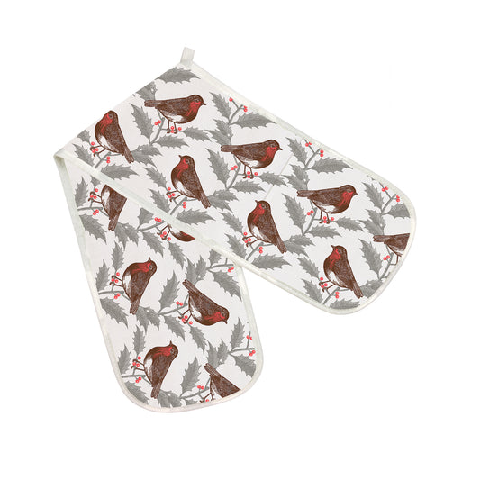 Thornback & Peel, Robin & Holly Oven Gloves - Kitchentins.com