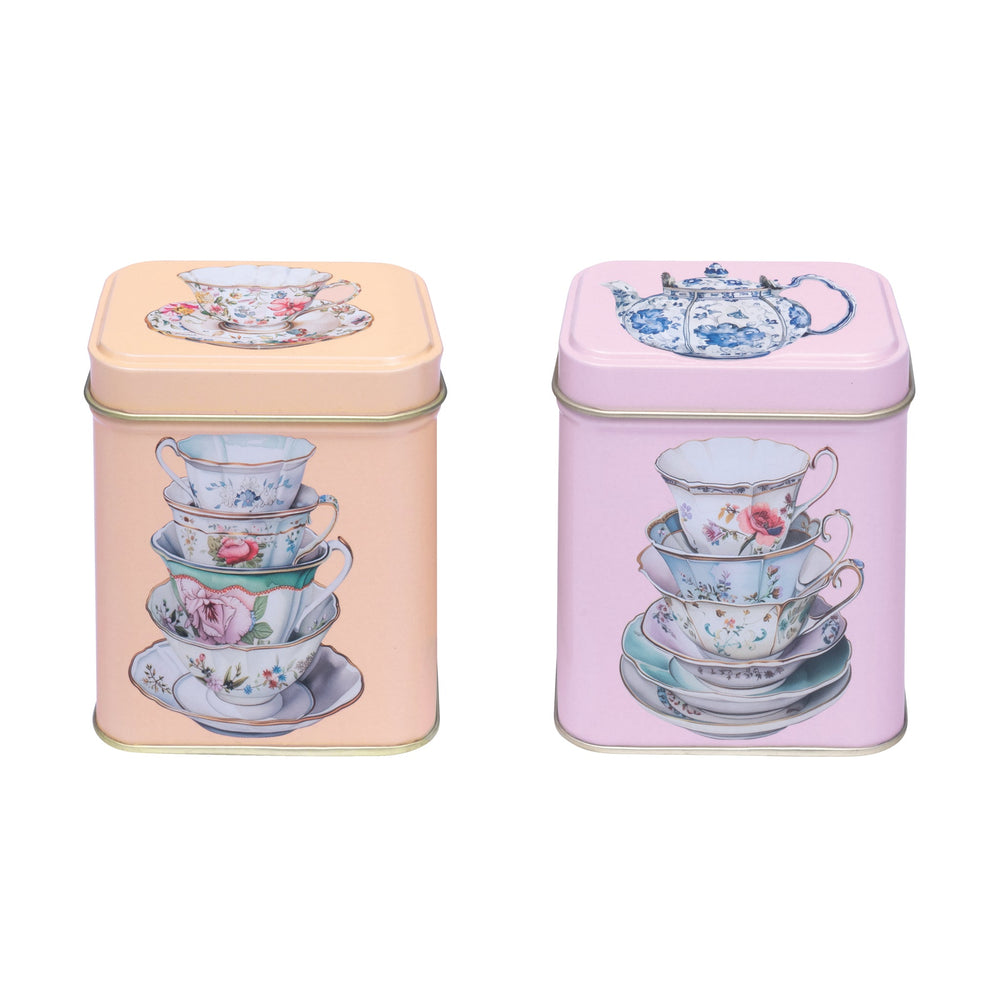 One Sugar Please Small Square Tins, Set of 2