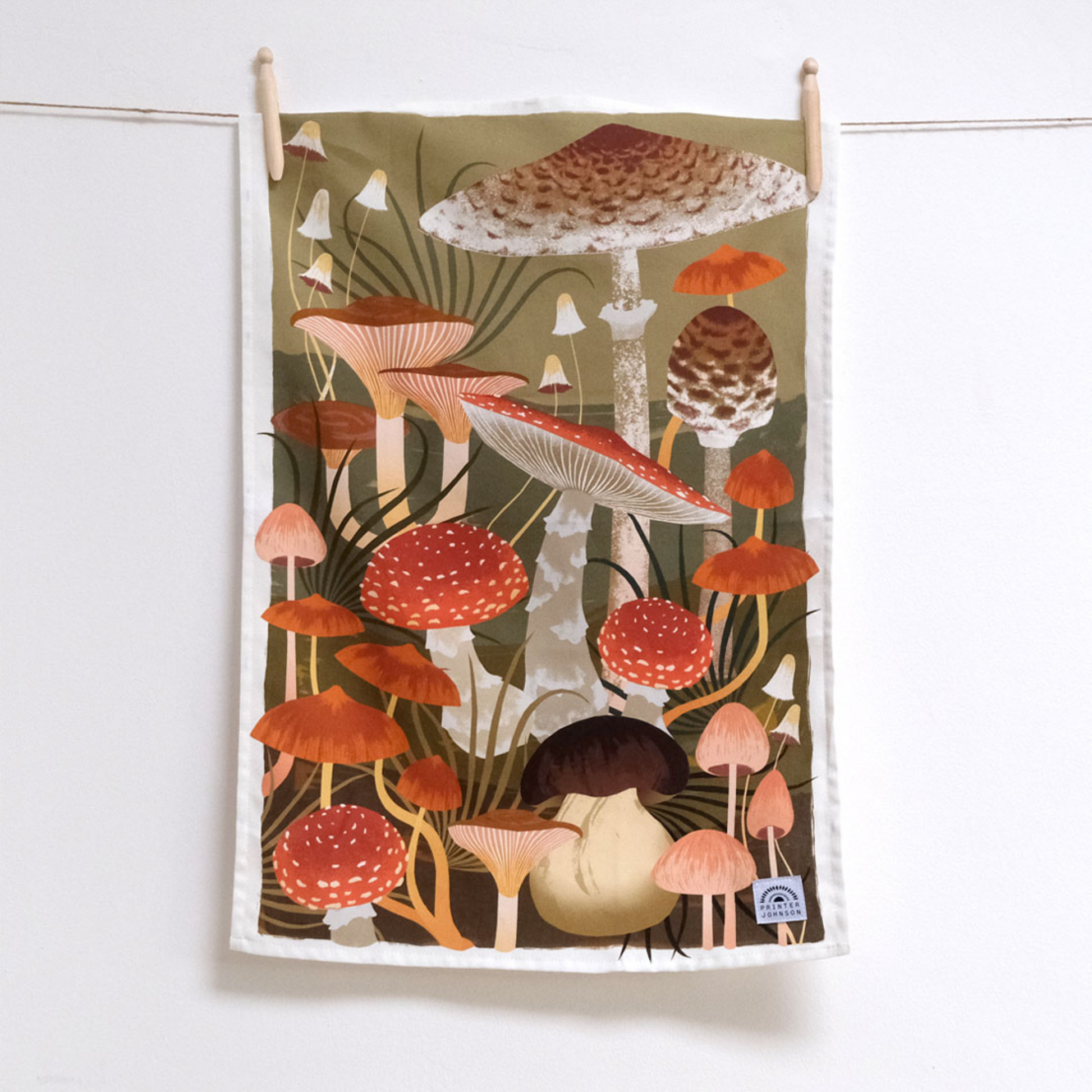 Kitchentins - Printer Johnson Fungi Tea Towel