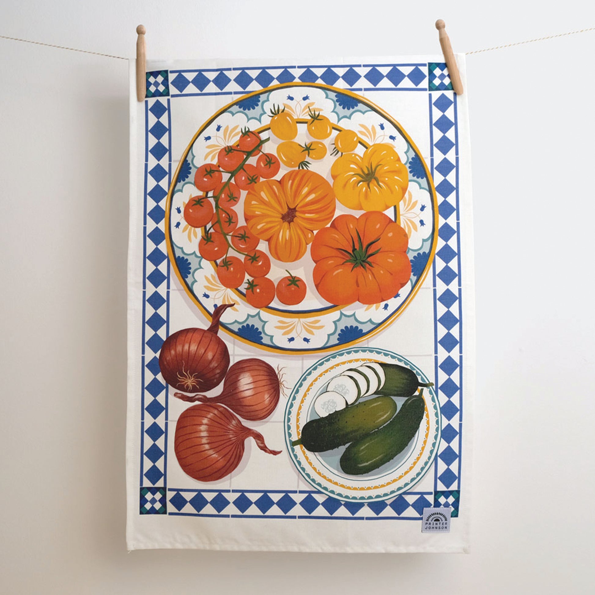 Printer Johnson - Vegetables Tea Towel - Kitchentins.com