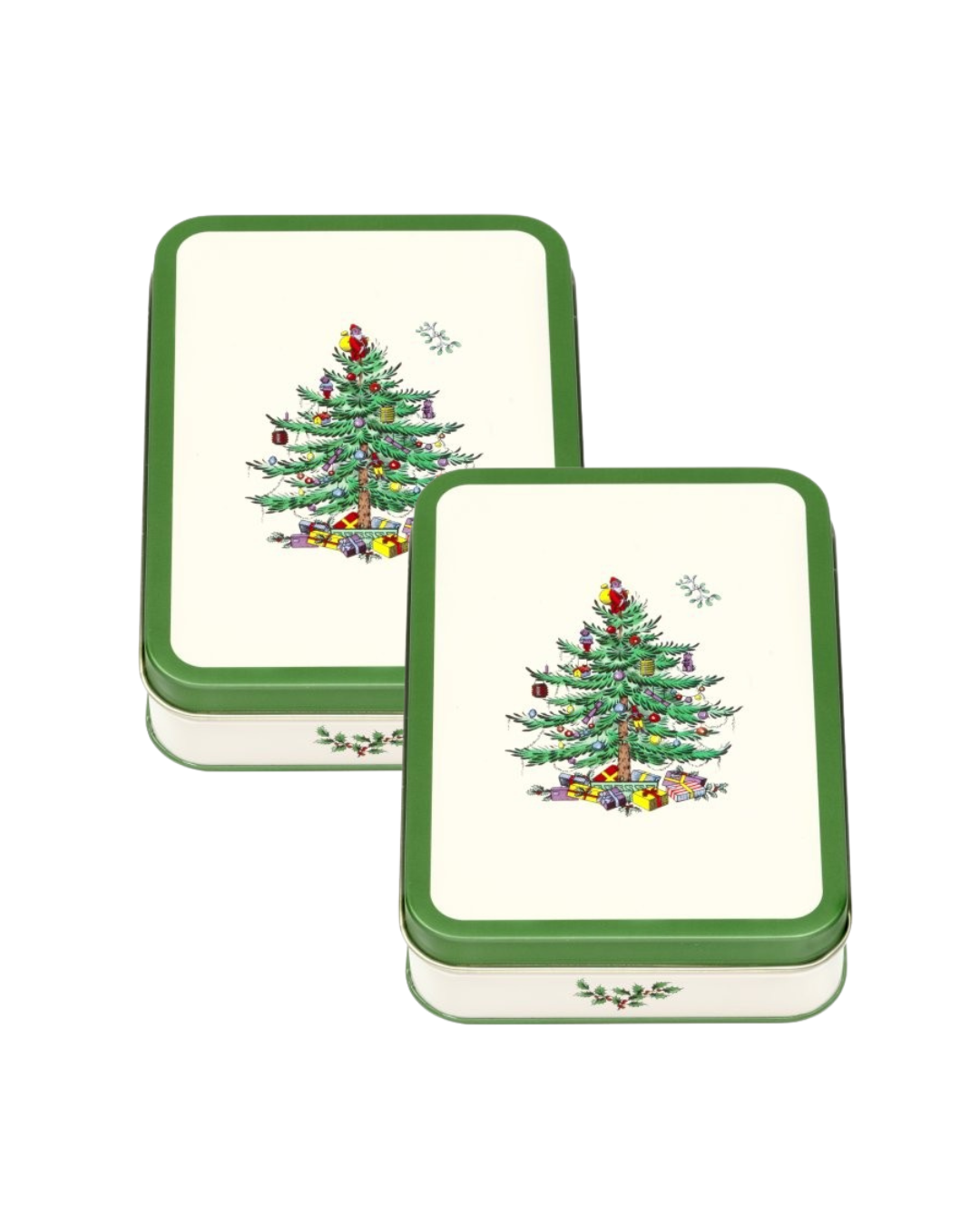 Spode Christmas Tree Small Rectangular Tin, Set of 2 - Kitchentins