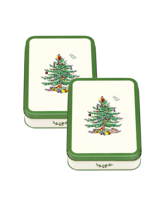 Spode Christmas Tree Small Rectangular Tin, Set of 2 - Kitchentins