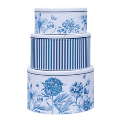Sanderson - Etchings & Roses Set of 3 Round Cake Tins