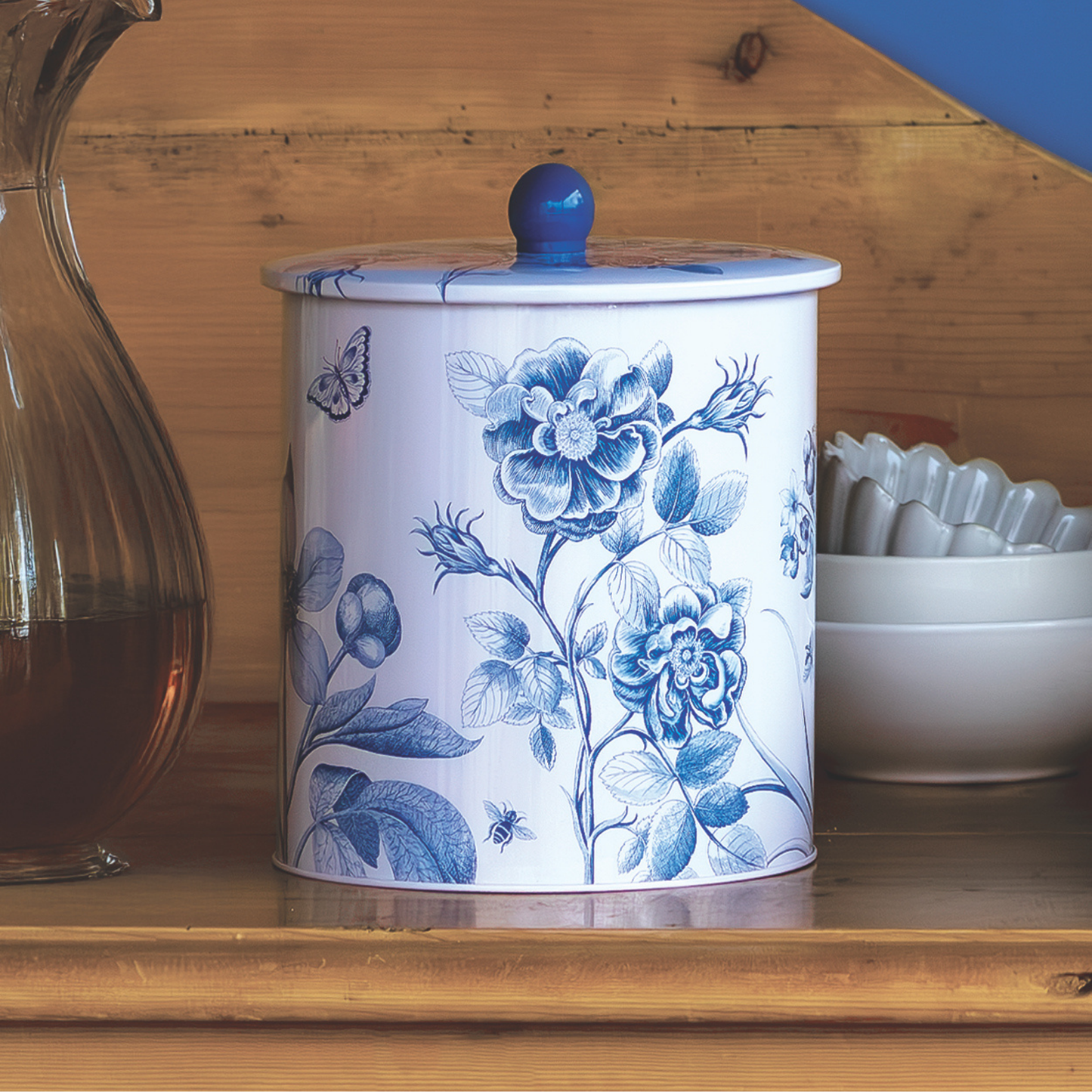 Kitchentins - Sanderson Etchings & Roses Biscuit Barrel
