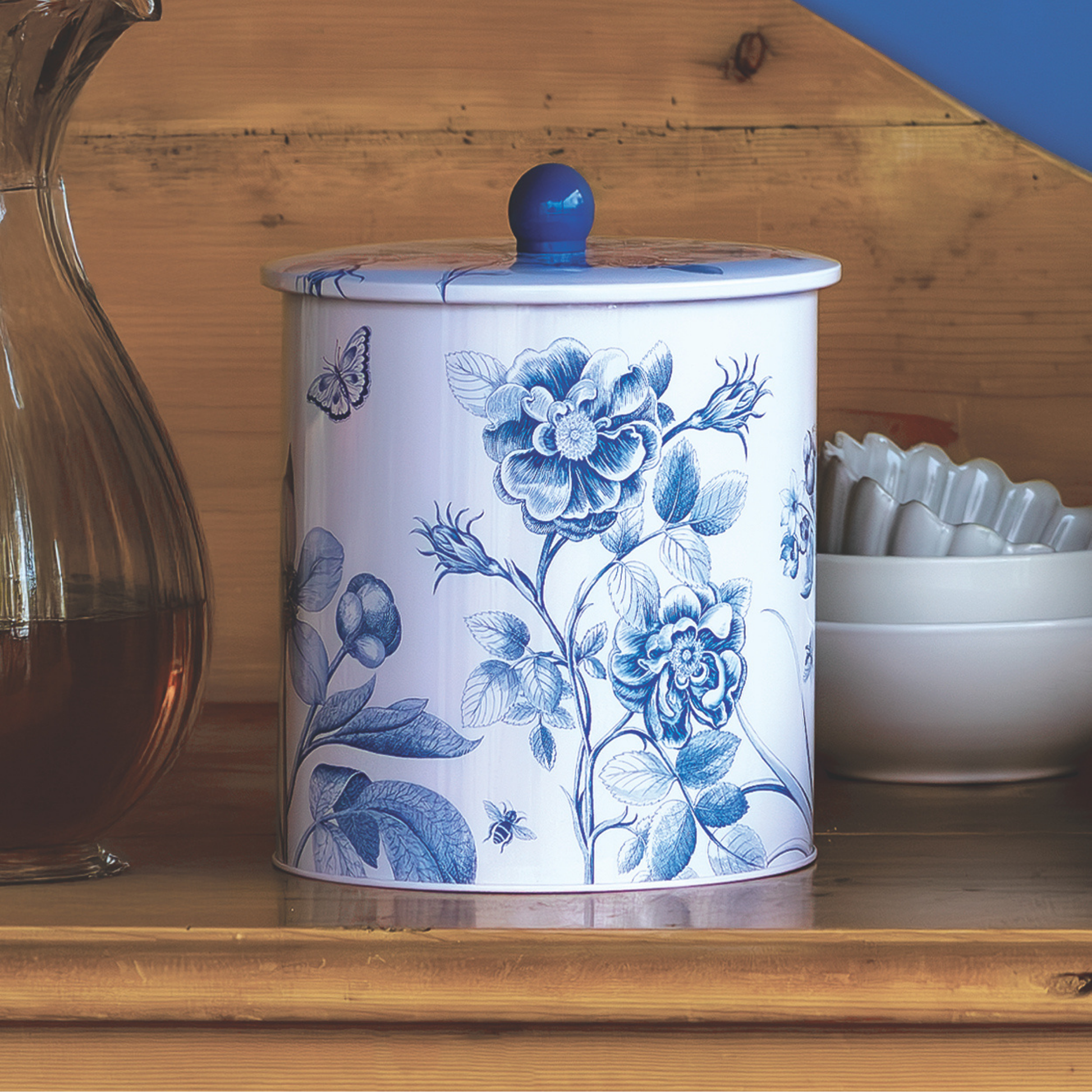Kitchentins - Sanderson Etchings & Roses Biscuit Barrel