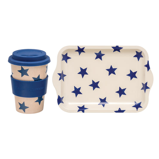 Emma Bridgewater - Starry Skies Small Tin Tray & Rice Husk Travel Cup Set