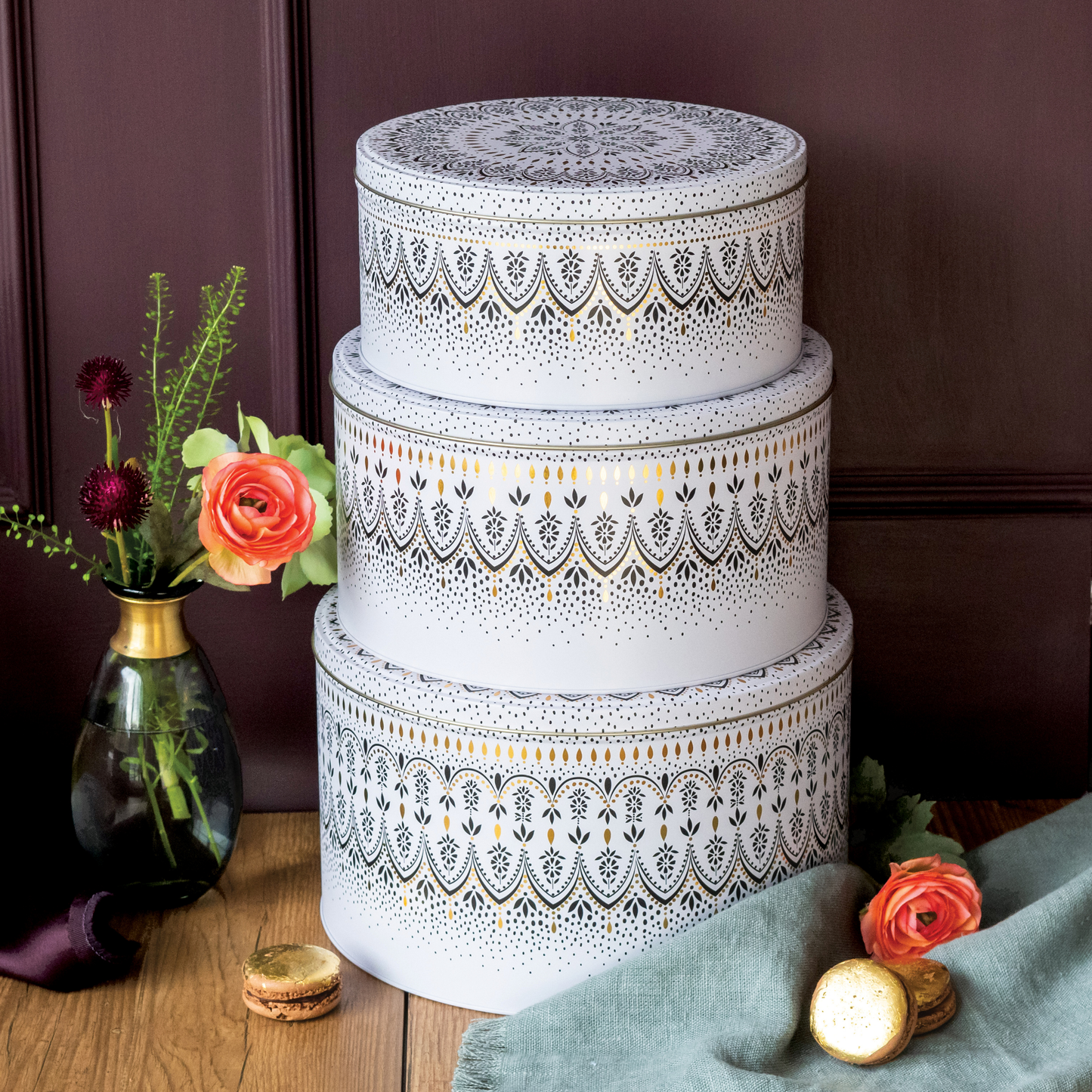 Kitchentins - Sara Miller Artisanne Noir set 3 cake tins