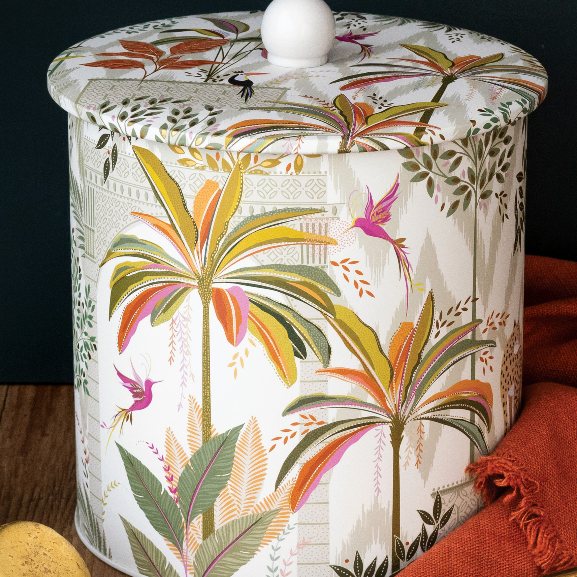 Kitchentins - Sara Miller Palm Garden Biscuit Barrel