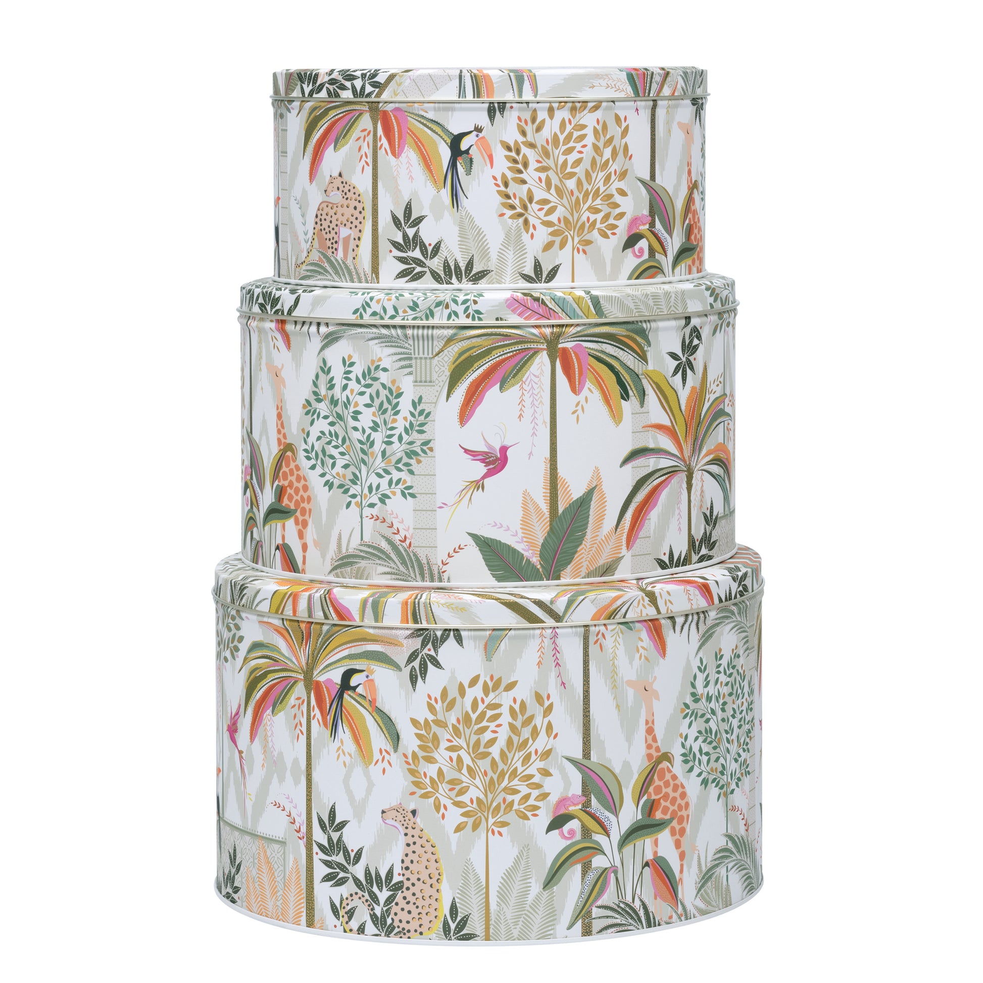 Sara Miller Palm Garden design set of 3 cake tins