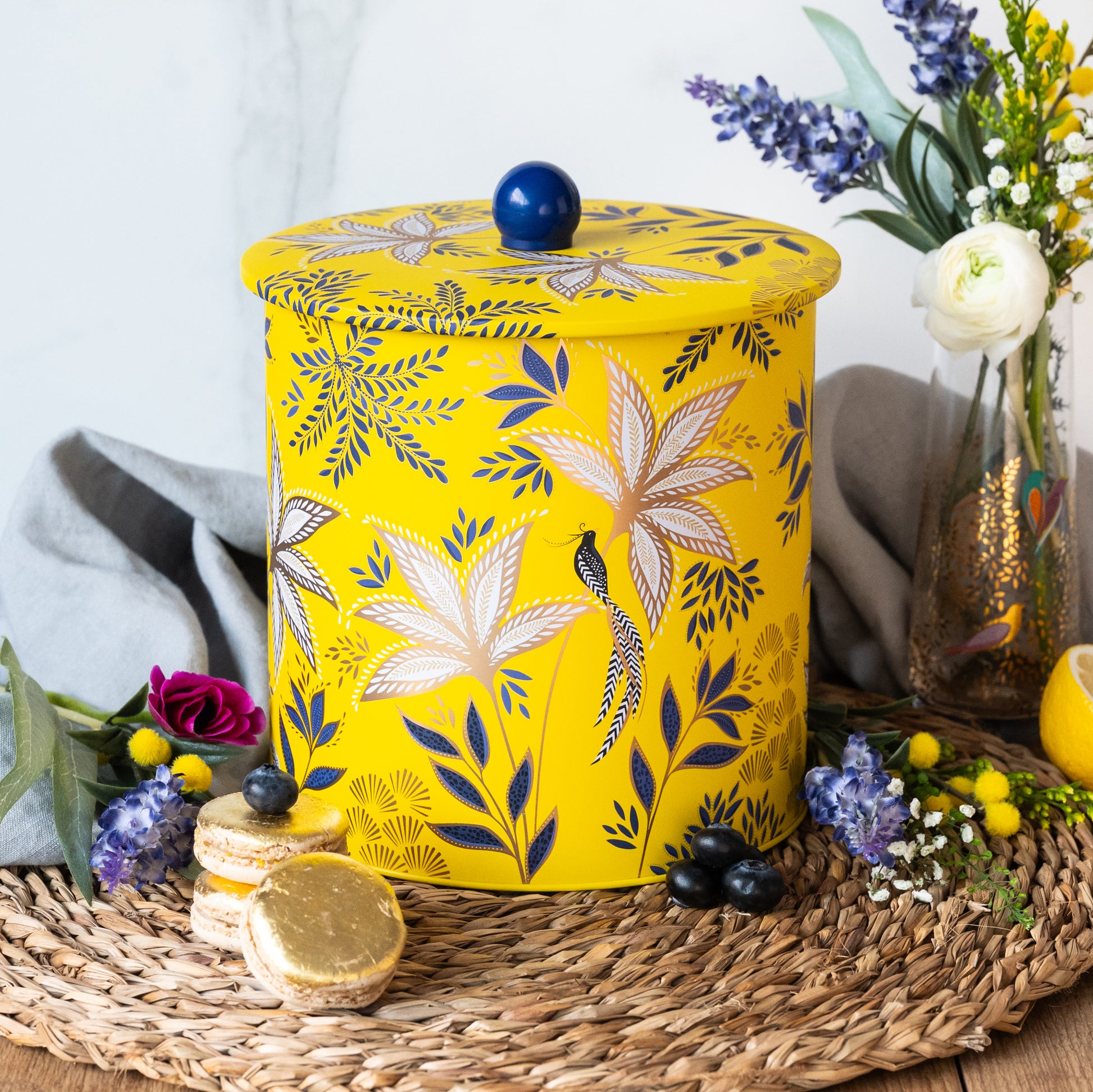 Sara Miller London Anniversary Collection Biscuit Barrel lifestyle image - Kitchentins