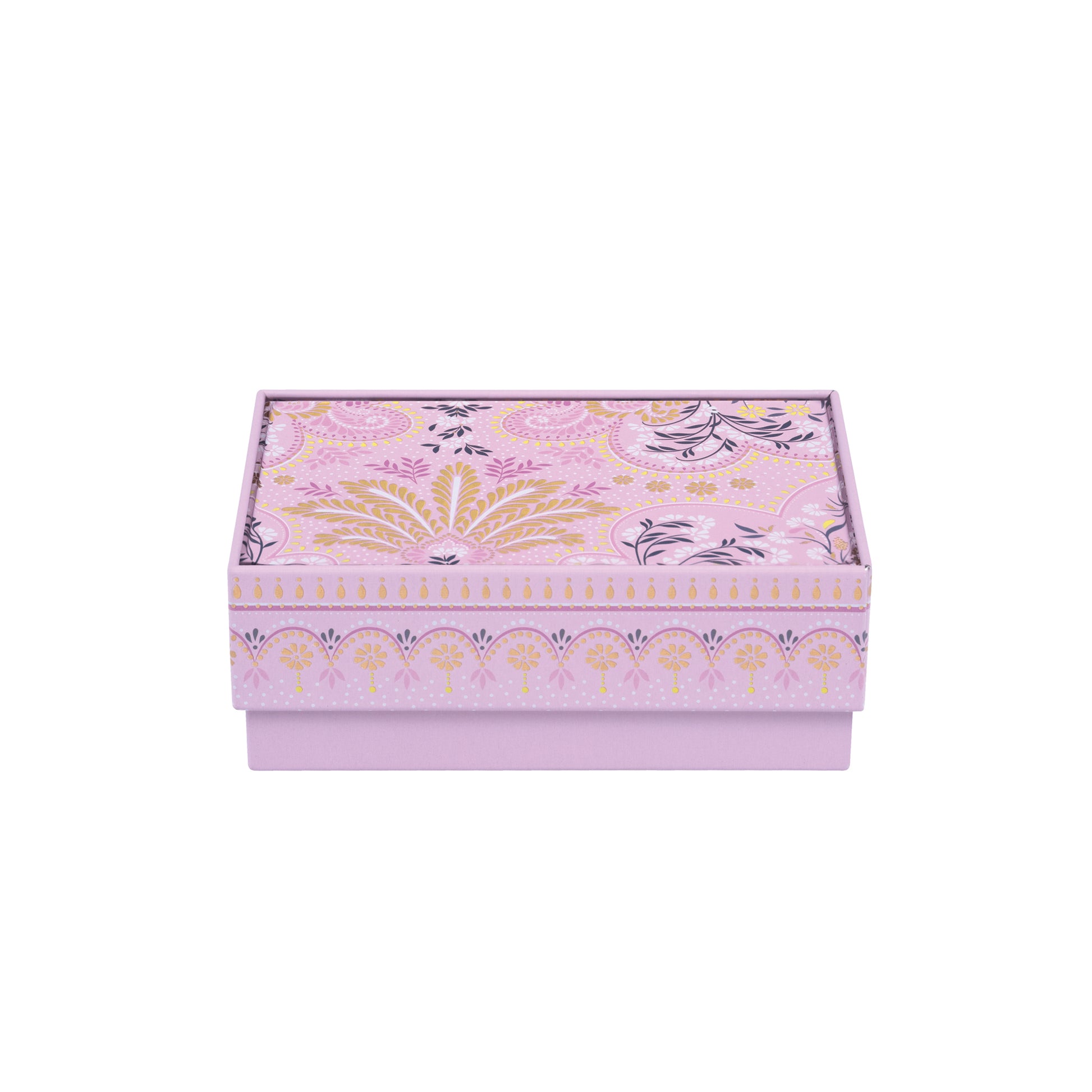 Sara Miller London - Filigree design pink small rectangular tin - Kitchentins