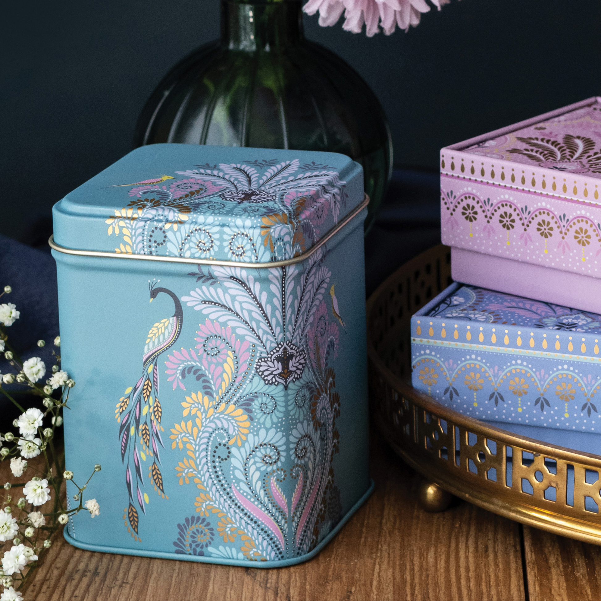 Kitchentins - Sara Miller Filigree Small Square Tin