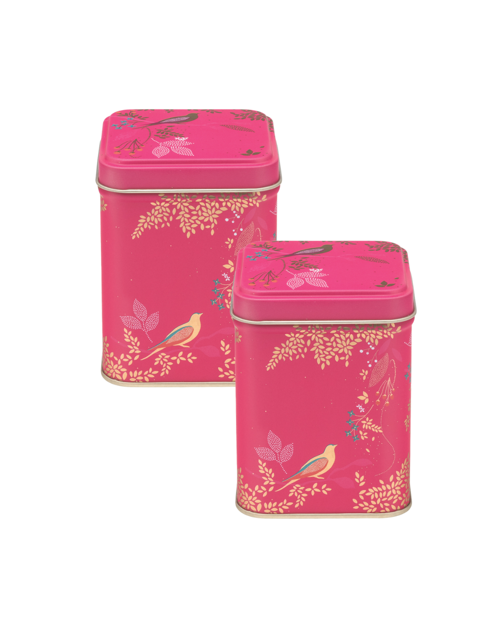 Sara Miller - Pink Birds Small Square Tin, Set of 2