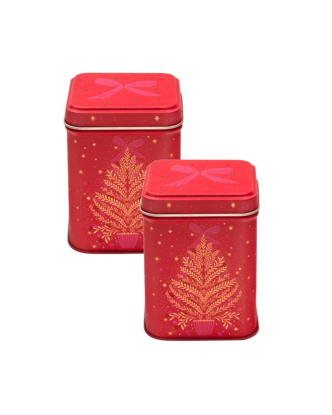 Sara Miller Christmas Small Square Tins, Set of 2 - Kitchentins
