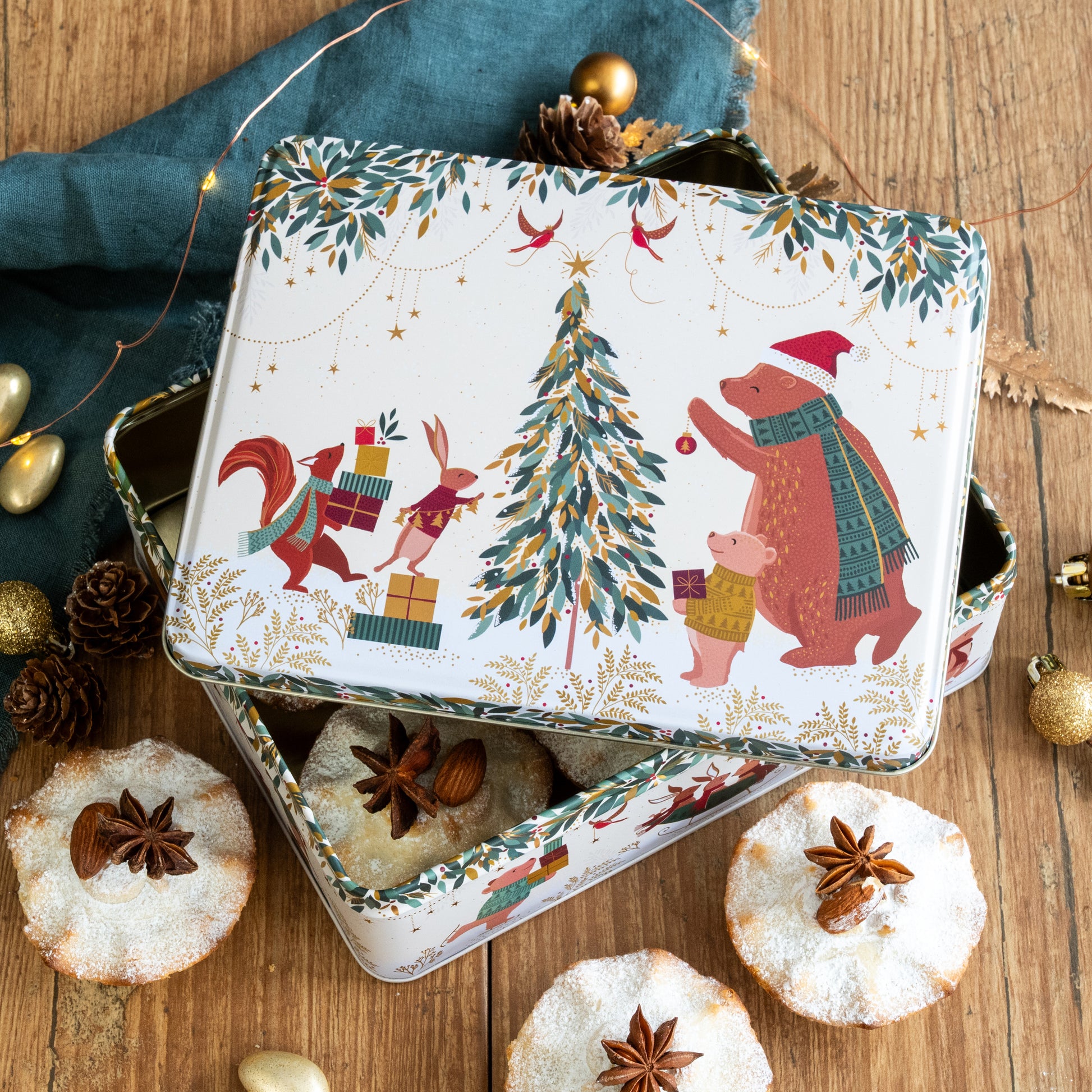 Sara Miller Woodland Tales Bear Deep Rectangular Tin - Kitchentins