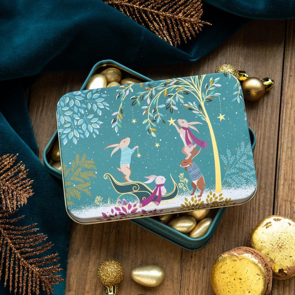 Sara Miller Christmas - Woodland Tales Small Rectangular Tin - Kitchentins.com
