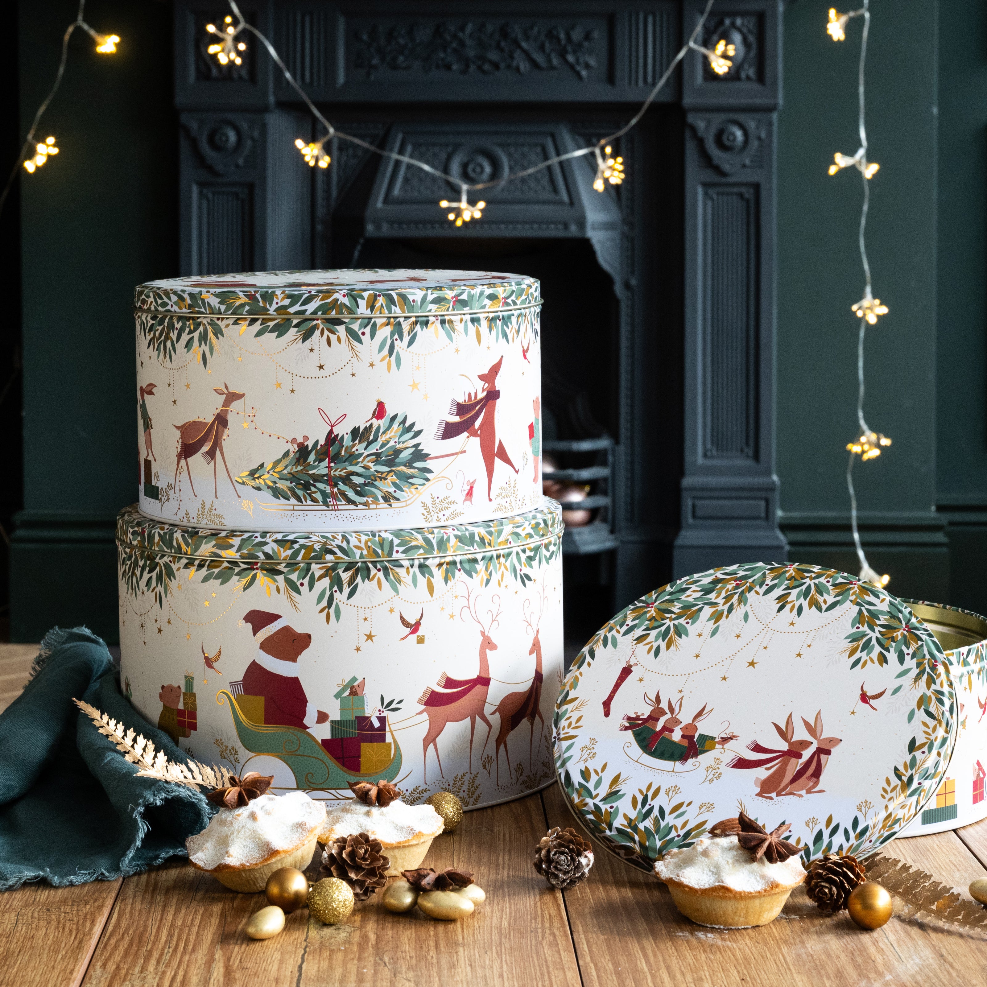 Kitchentins - Sara Miller London Woodland Tales Set of 3 round cake Tins
