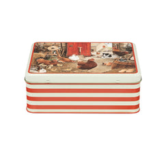 Tracy Hall - Farmyard Hens Deep Rectangular Tin