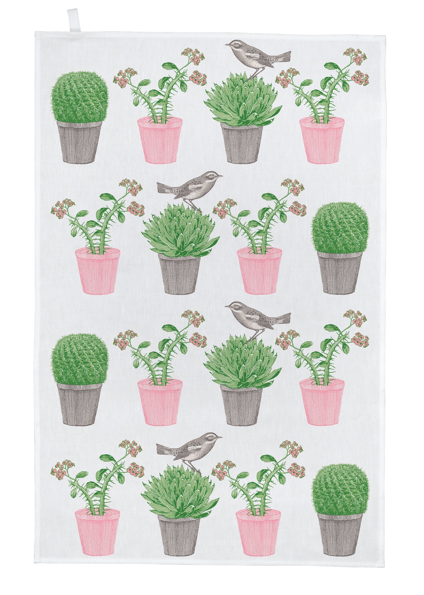 Thornback & Peel, Cactus & Bird tea towel - Kitchentins.com